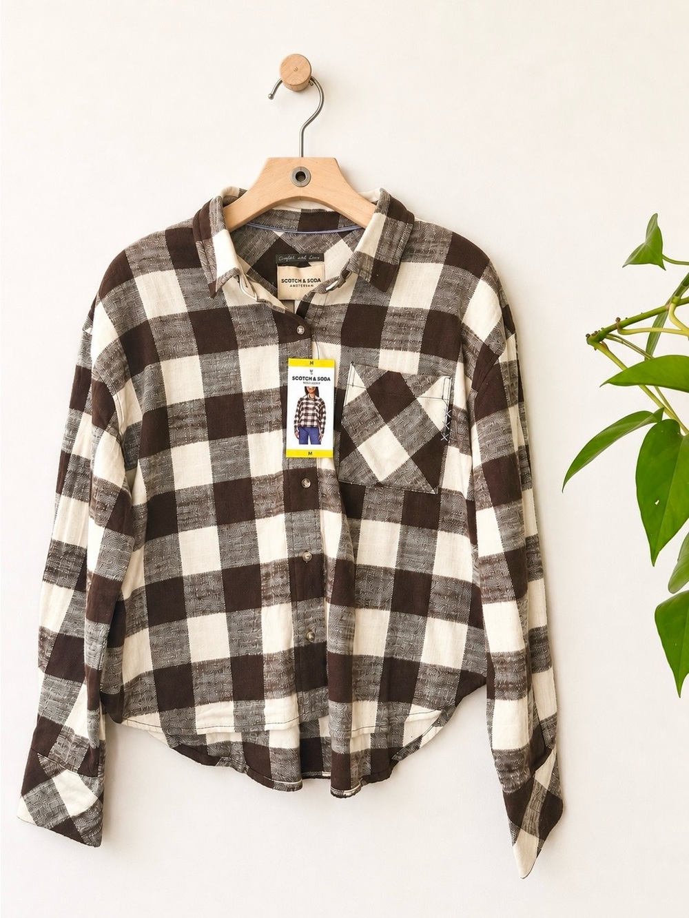 Scotch & Soda Buffalo Plaid Flannel Button Front Shirt Women’s Medium NWT